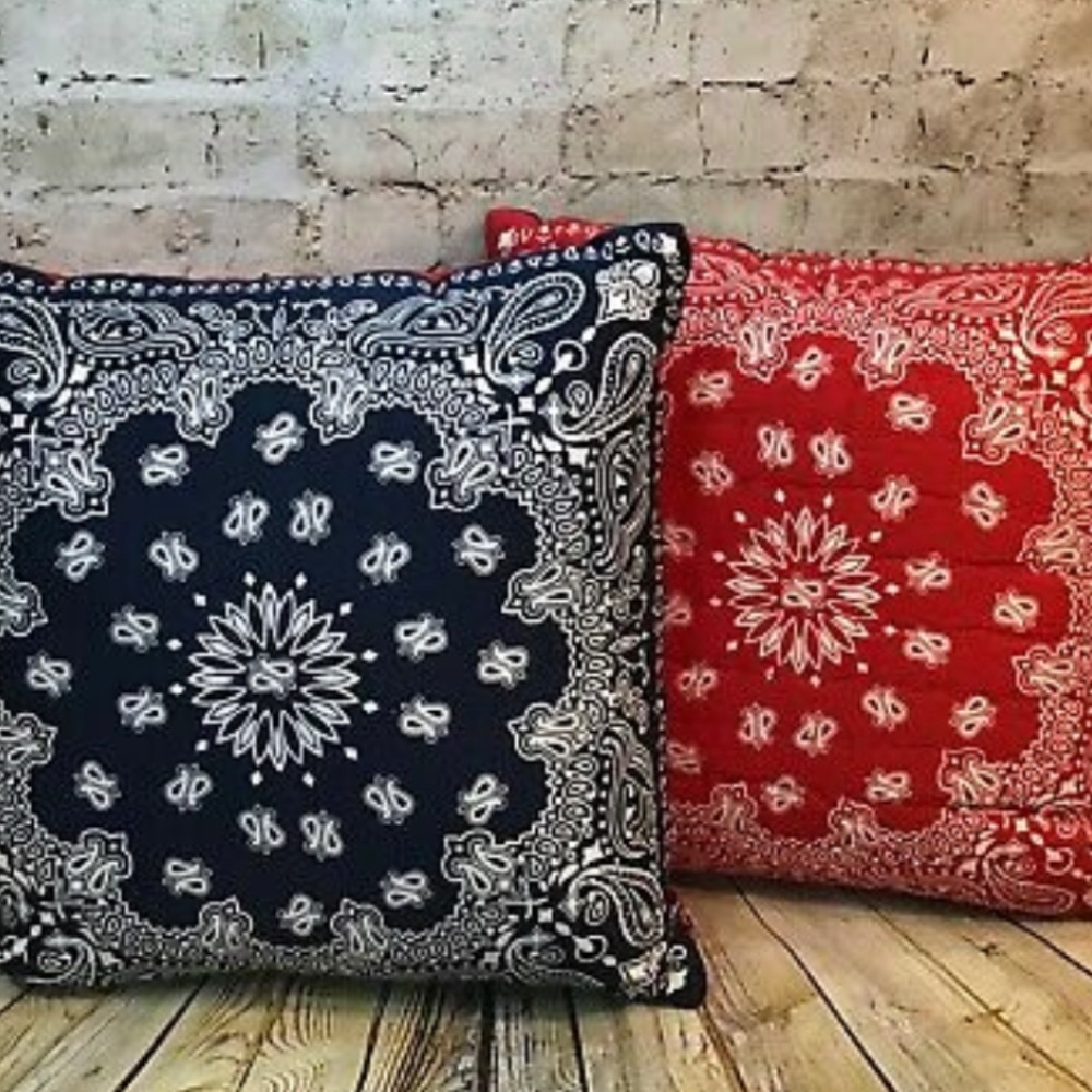 Levi's Blue & Red Bandanna Throw Pillows NWT